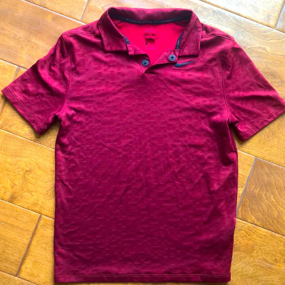 NIKE Tiger Woods Collection weave red kids golf polo Size XL